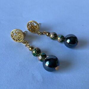 Cloisonné Kanji Earrings